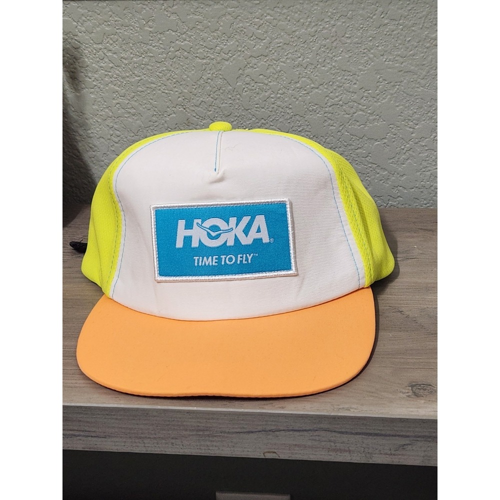 Hoka One One Time to Fly color block Hat -Strap Back Adjustable/Running Athletic